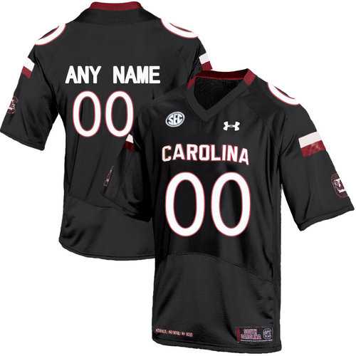 Men%27s South Carolina Gamecocks Black Customized College Jersey